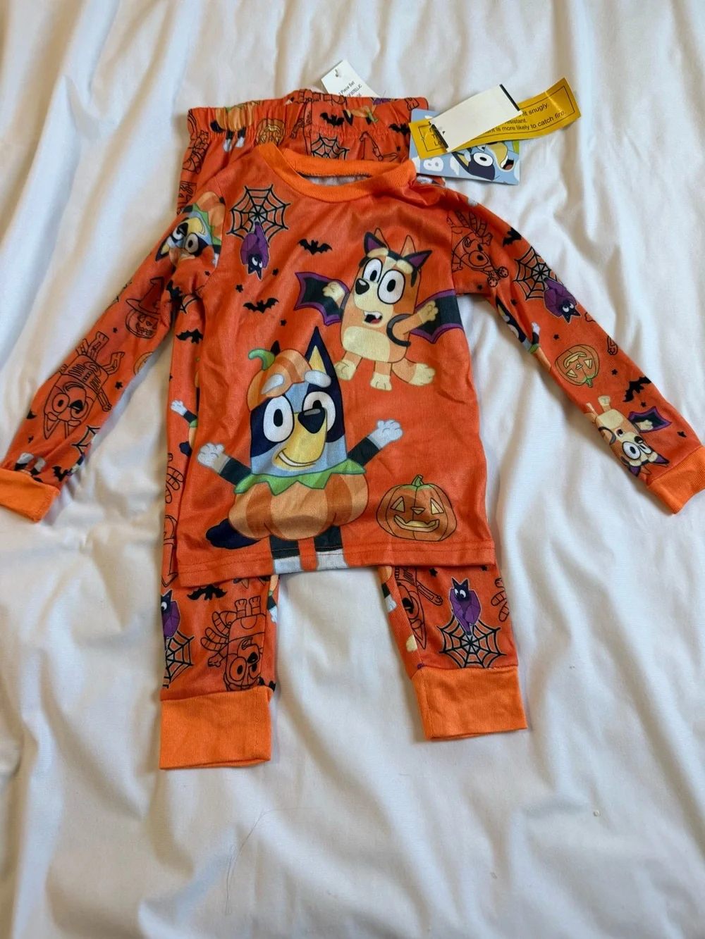 🆕 Bluey Kids' Orange Halloween Pajama Set